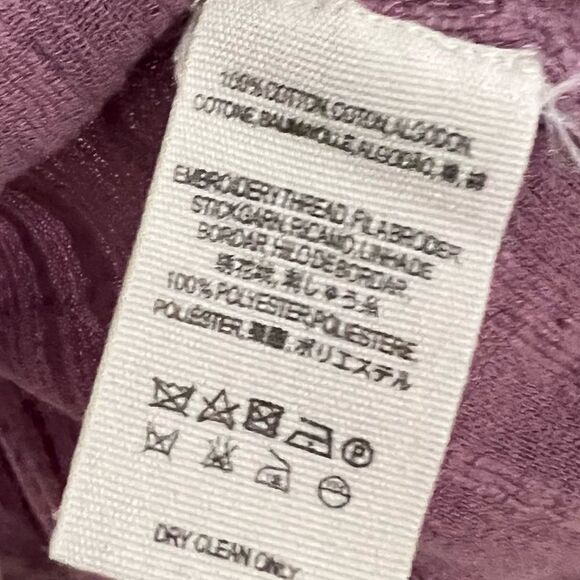 Free People Carter Dobby Purple Mauve Button Down Top Size Medium - Picture 6 of 7